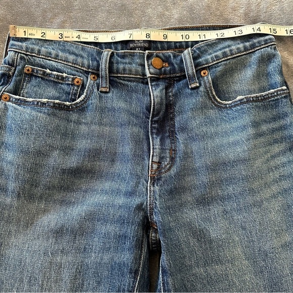 J. Crew Mid-Rise Denim Slim Distressed Boyfriend Blue Jeans J Crew Size 27 - Picture 8 of 13